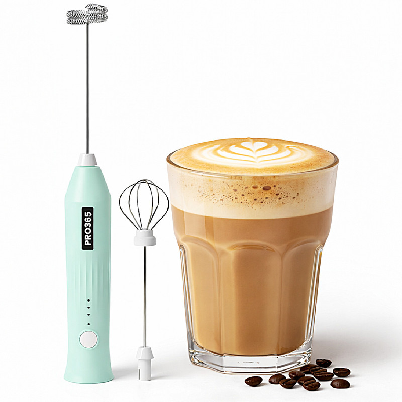 PRO365 70 W Green Hand Blender(Rechargeable Coffee Milk Frother | 2-in-1 Handheld Blender & Egg Whisk)