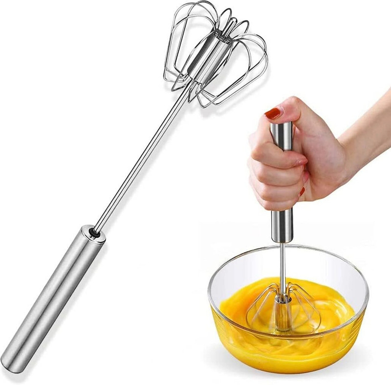 SIMESTICH 500 W Silver Hand Blender(Manual Push Egg Beater / Semi-Automatic Stainless Steel Hand Whisk)
