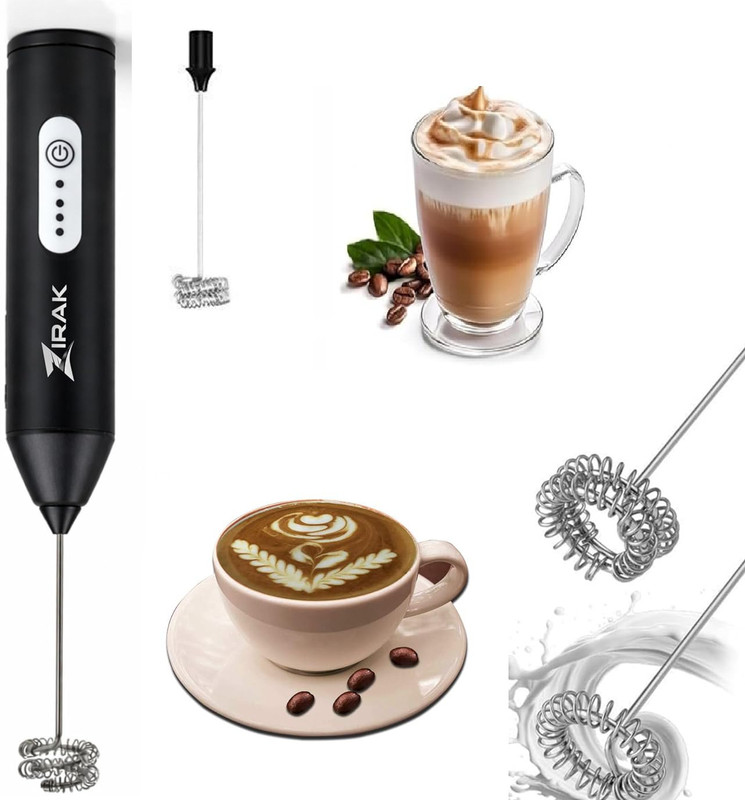 ZIRAK 50 W Black Hand Blender, Electric Whisk, Stand Mixer(Electric Stainless Steel Whisk Milk Frother Coffee Frother with 3 Speed Mode)
