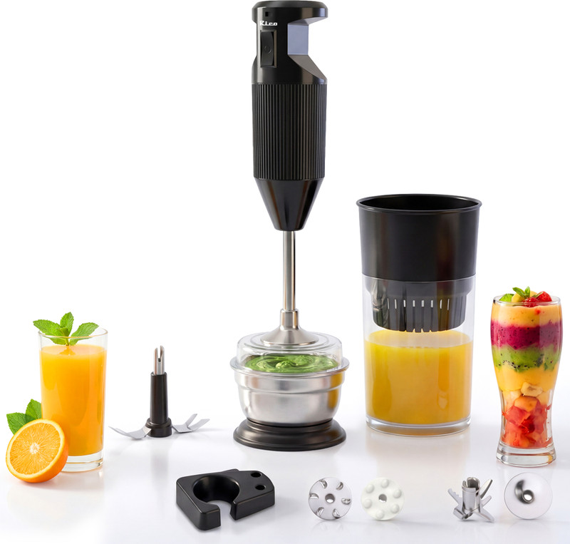 Rico 150 W Black Hand Blender(HBPRO with Chutney Attachment & Juicer Jars Japanese Technology 2 Years Warranty)