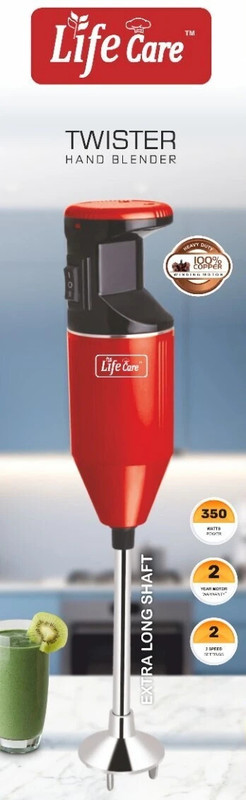 LIFE CARE 350 W Red Hand Blender(Twister)