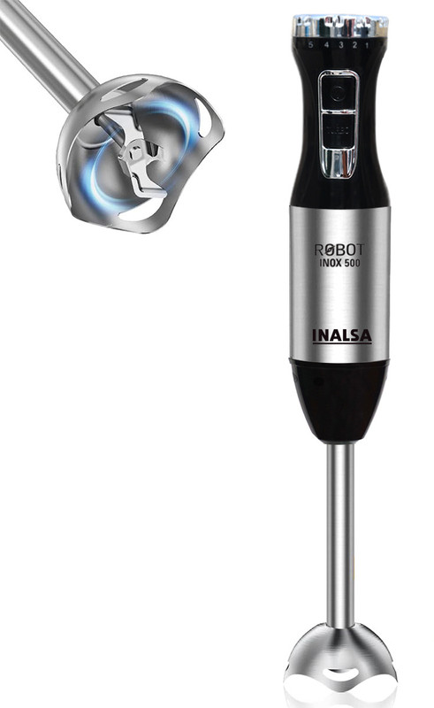 Inalsa 500 W Black/Silver Hand Blender(Robot Inox 500)