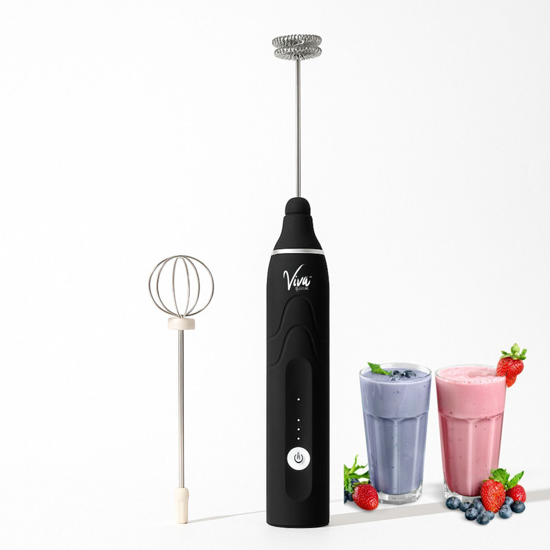 Viva Electric 50 W Electric Milk Frother for Hot & Cold Milk | Creamy Foam Maker for Coffee - Black Electric Whisk(Electric Milk Frother for Hot & Cold Milk | Creamy Foam Maker for Coffee & Latte)