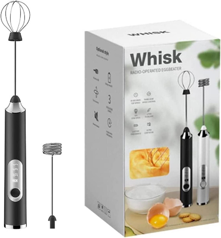 hiyon 50 W Black Electric Whisk(Rechargeable Electric Coffee Beater,egg whisker)