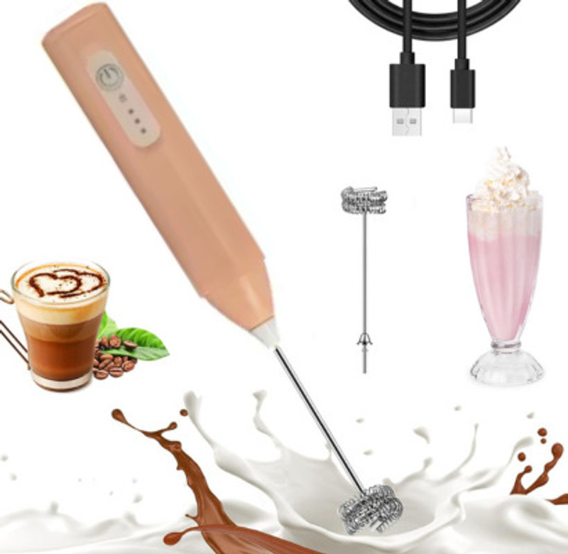 C4CUTE 210 W Sleek Hand Blender Mixer,Coffee blender,Egg Beater,lassi blender,Cappuccino Chopper, Electric Whisk, Hand Blender, Stand Mixer(Rechargeable 3-Speed Milk Frother - Foam Maker for Coffee, Latte & Cappuccino)