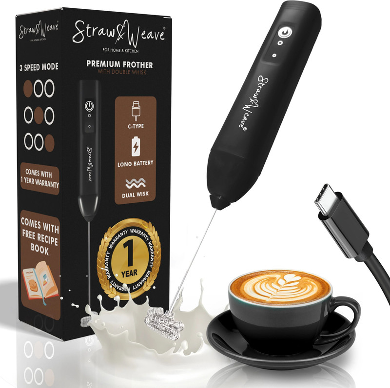 Radhe 220 W Black Double Whisk C-Type Rechargeable 1 Year Warranty Free Recipe Book Electric Whisk(FR7784)
