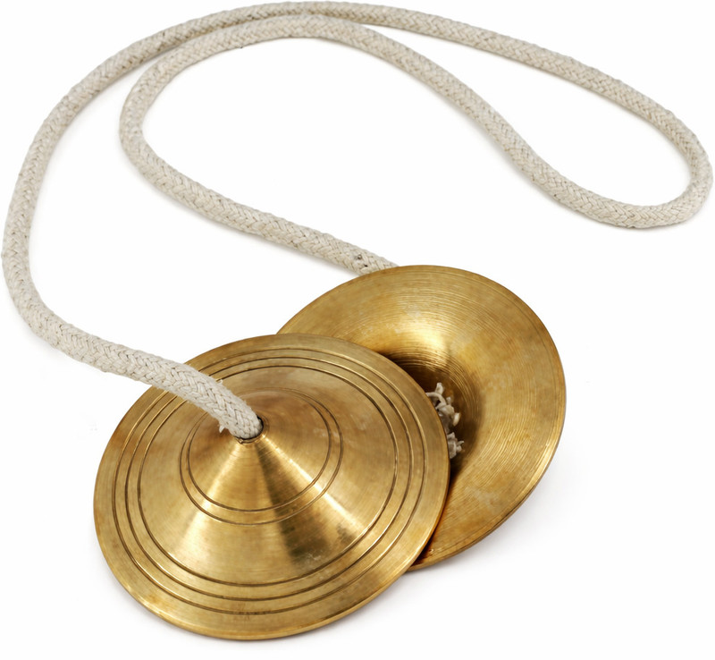 starlings handicraft Brass Manjeera Traditional Indian Hand Cymbals for Puja, Bhajan, Kirtan 3 inch Finger Cymbal