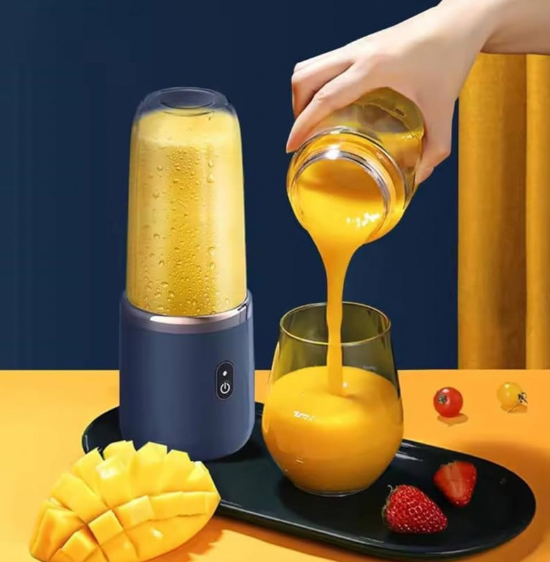 yogi Plastic BlendGo Pro Portable USB Rechargeable Juicer Blender with Travel Bottle Hand Juicer(Blue)