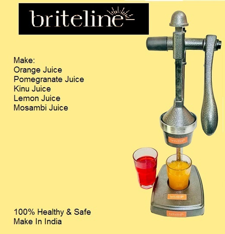 BRITELINE Aluminium Hand Press Citrus Fruit Juicer, Cold Press Juicer, Manual Hand Juicer(Silver)