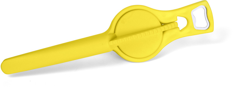 OFFYX Plastic Plastic Hand Lemon Squeezer with Bottle Opener,2 in 1 Lemon Squeezer(Opener + Squeezer) Hand Juicer(Yellow)