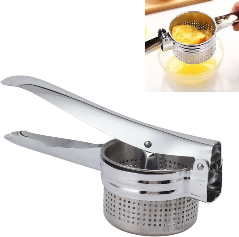 ABlue Clipper Potato Ricer and Radish Masher Large Heavy Duty Manual Masher Ricer Kitchen Tool Stainless Steel Masher(Pack of 1)
