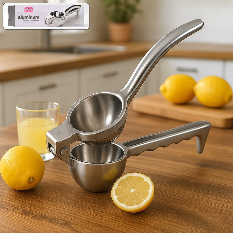 Super mom Aluminium Lemon Juice Squeezer | Heavy Duty Manual Citrus Juicer | Lemon Juice Extraction Hand Juicer(Silver)