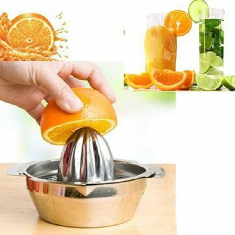 S CAPPER Steel Fruit Lemon Citrus Juicer Squeezer Tool (1 Pcs) Hand Juicer(Silver)