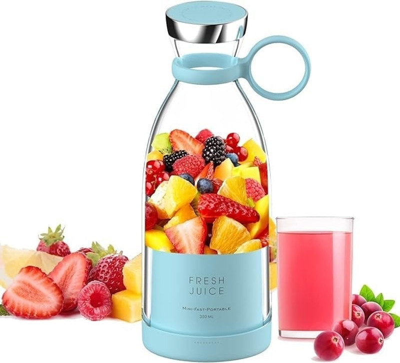 Dvithi Impex Plastic Portable Mini Juice Blender Bottle 350ml – USB Rechargeable Fresh Juice Maker Hand Juicer(Multicolor)