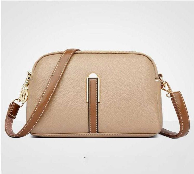 VENITY Black Sling Bag The LuxeGrain Adjustable Sling - Premium PU Leather with Dual Zipper Compartment