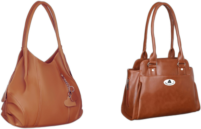 High Gravity Women Tan, Tan Shoulder Bag(Pack of: 2)