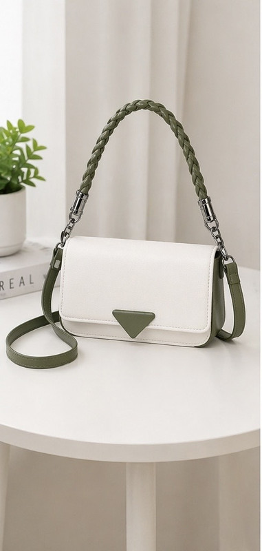 NS TRADERS Women White, Green Messenger Bag