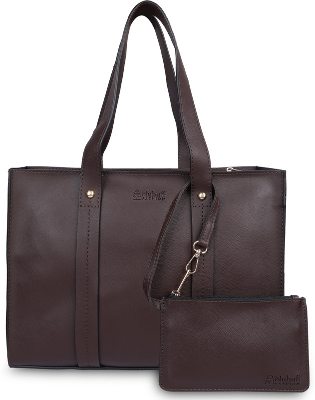 nubuff Women Brown, Black Tote