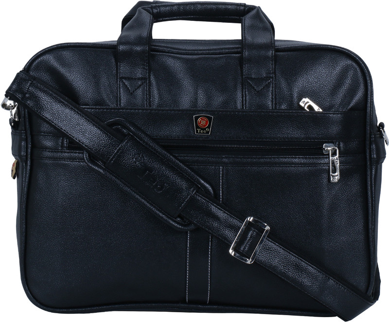 Teo Elegant Leather Briefcase 18 Liters Large Briefcase - For Men & Women(Black)