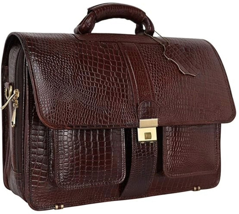 Clifton Leather Laptop Briefcase for Men 16-inch Office Laptop Bag Medium Briefcase - For Men(Brown C)