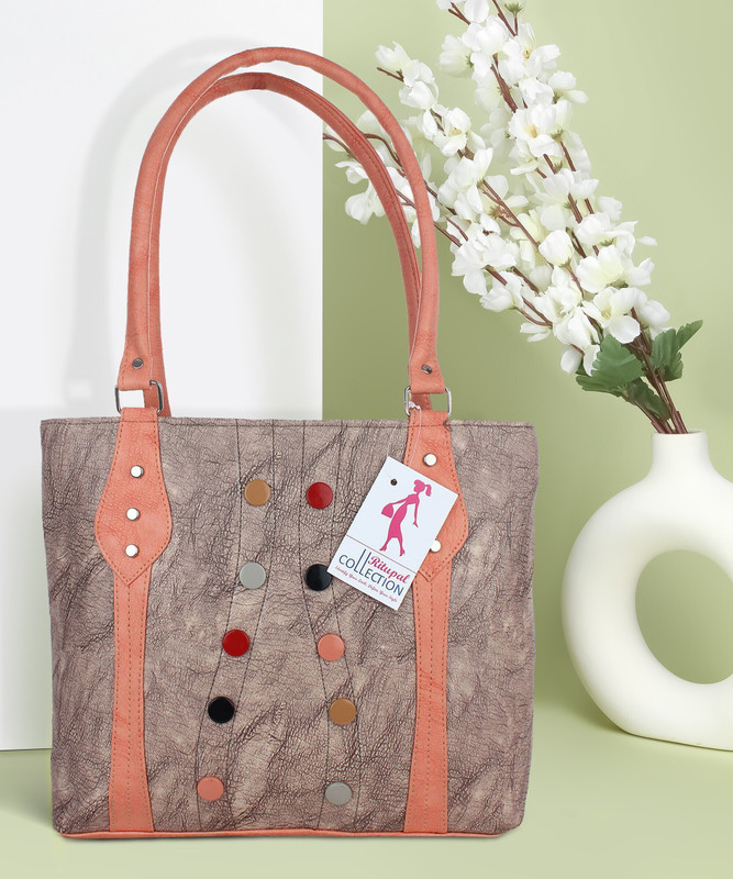 house of common Women Brown, Beige Tote