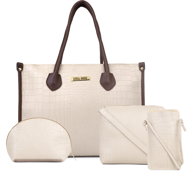 LEGAL BRIBE Women Beige Tote(Pack of: 4)