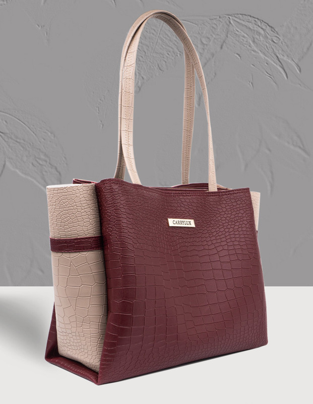 CarryLux Women Maroon, Beige Shoulder Bag