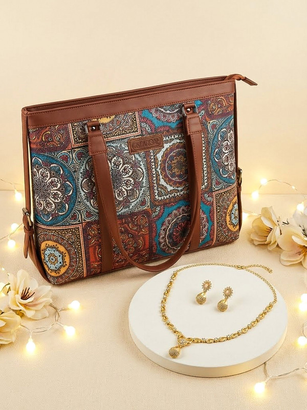 Parisal Women Gold Handbag(Pack of: 2)