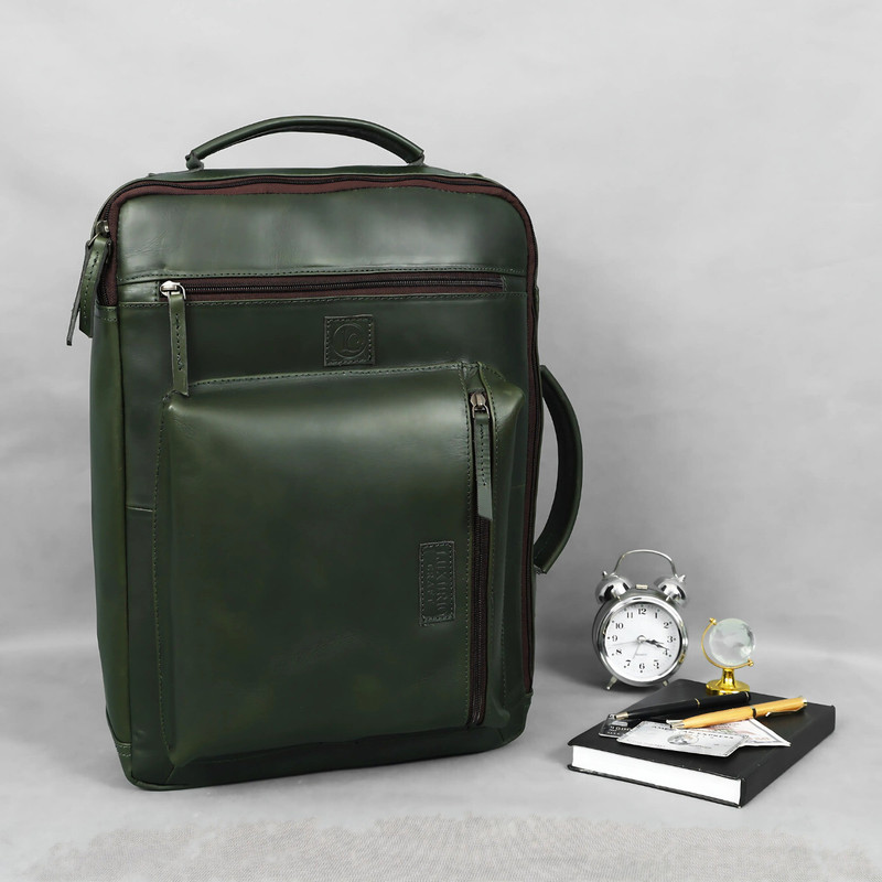 LUXURIO CRAFT Men & Women Green Messenger Bag