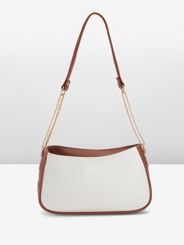Mast & Harbour Women White, Tan Shoulder Bag