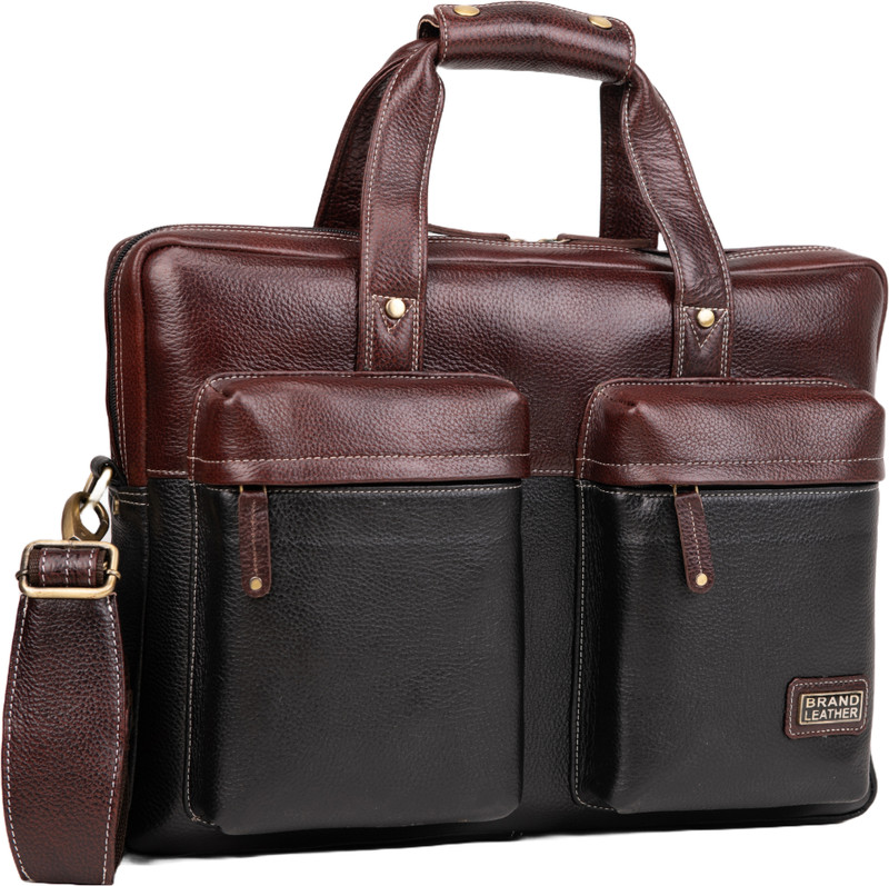 BRAND LEATHER Men Black Messenger Bag