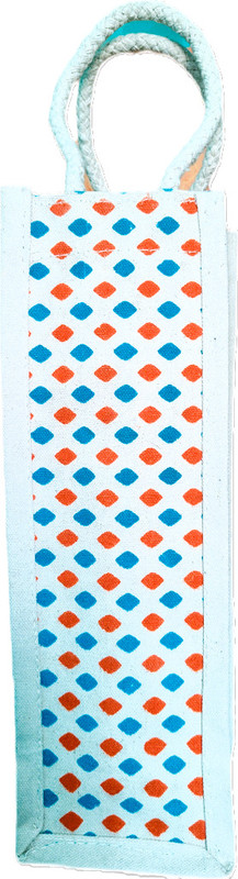 Mauzi Canvas Bottle Bag - Water Bottle Cover for 1L(White, Multicolor print)