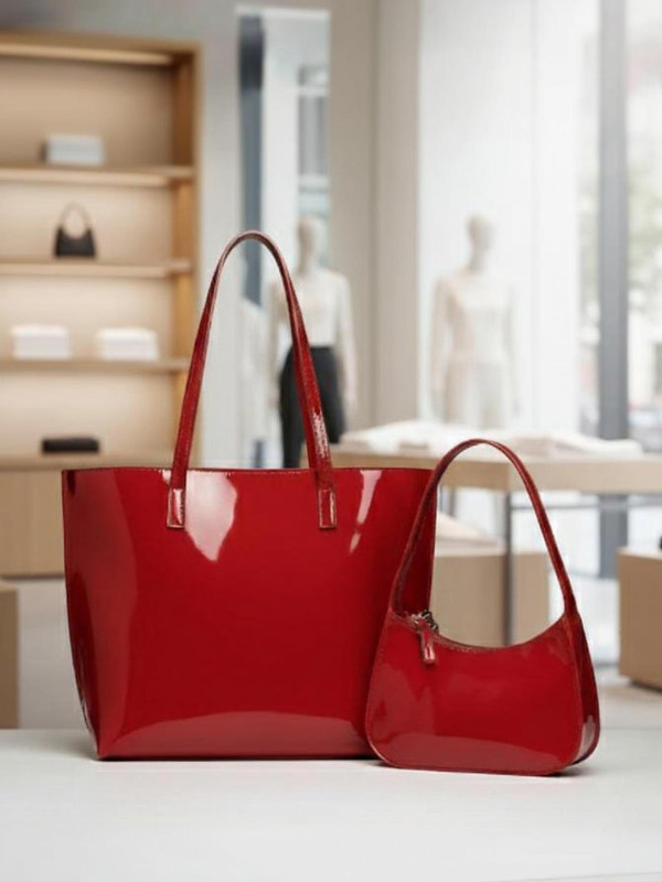 LIZIQI Women Black Shoulder Bag red