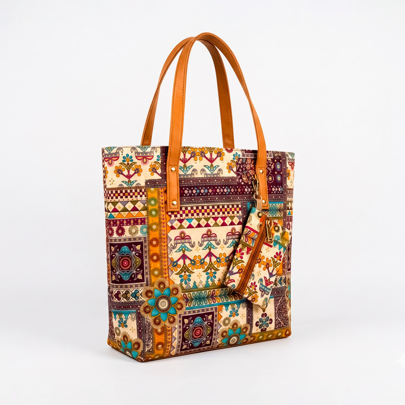 Mansore Women Multicolor Tote(Pack of: 2)