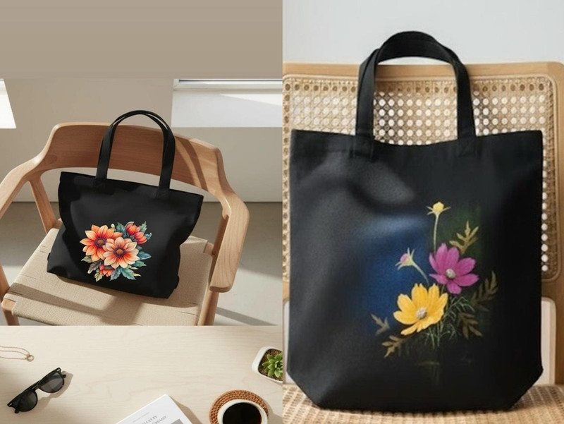 oprafit Black Tote Women Shoulder Tote Handbag - Black(Pack of 2)