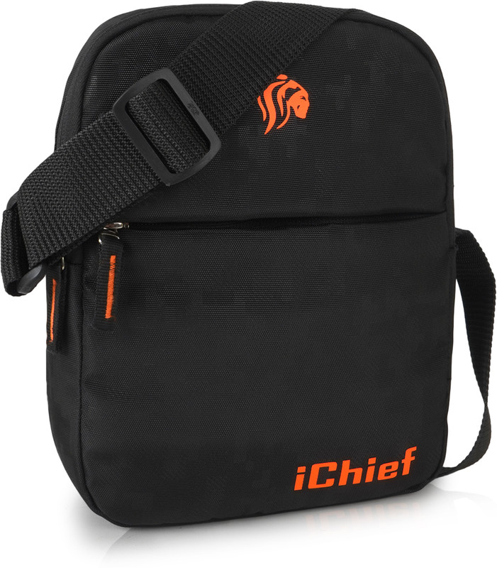 ICHIEF Black Sling Bag UrbanX Mini 9" Sling Bag/Small Casual Travel Bag for Men and Women