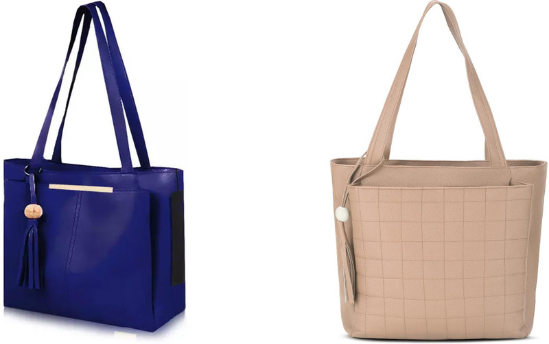 house of common Women Blue, Beige Messenger Bag(Pack of: 2)