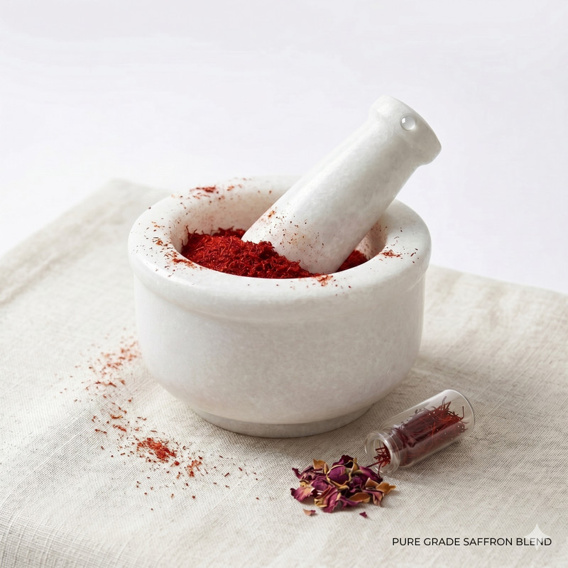 PALAK HANDICTRAFT Designer White Marble Mortar Pestle | Luxury Stone Kharal for Modern Kitchens Hand Muller Grinder