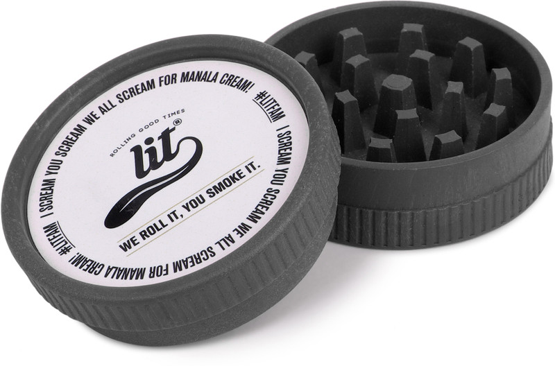 LIT 63mm, Classic Plastic Herb crusher, Grinder Medium with filter(BLACK) Hand Muller Grinder