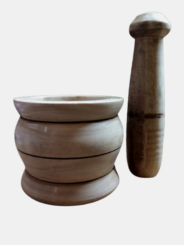 bengal hubs BH- Wooden Hamam Dasta Hand Muller Grinder