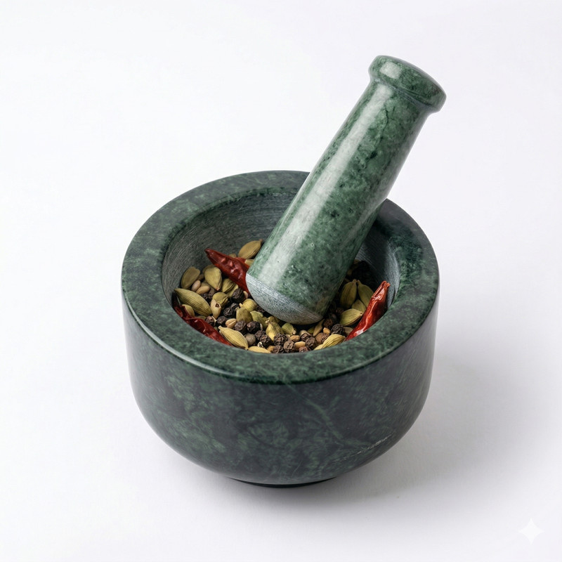 PVG Mortar Pestle Natural Stone Grinder for Spices,Seasoning,Pastas,Guacamola 5 X 5 Hand Muller Grinder