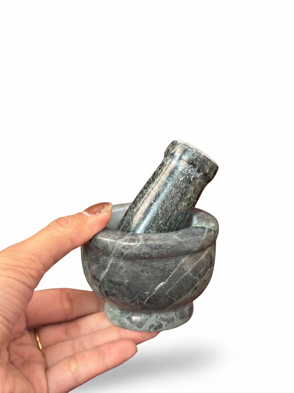 Palak Handicraft Natural Stone Kharal | Green Marble Imam Dasta for Ayurvedic Herbs Hand Muller Grinder