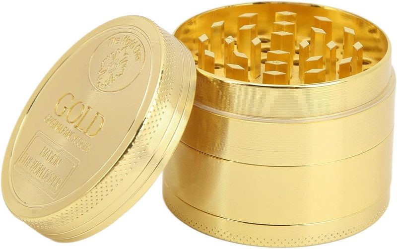 VIOVI 39mm Golden Herb Crusher Hand Grinder 4-Layer Metallic Body Hand Muller Grinder