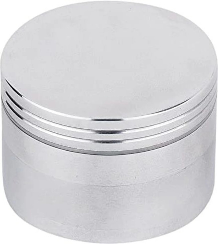DRM CREATIONS 50MM Metallic Classic Herb crusher, Grinder Medium with filter (Silver) Hand Muller Grinder