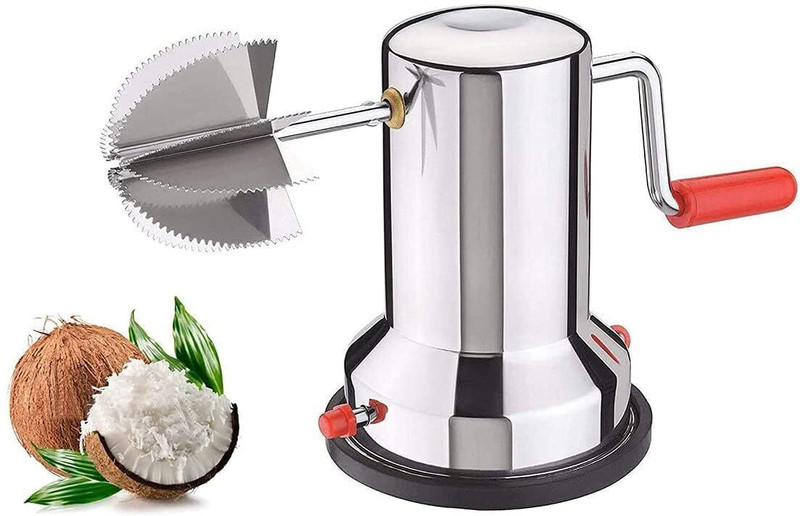 Lumevo Stainless Steel Coconut Scraper – Heavy-Duty Manual Grater with Vacuum Base Hand Muller Grinder