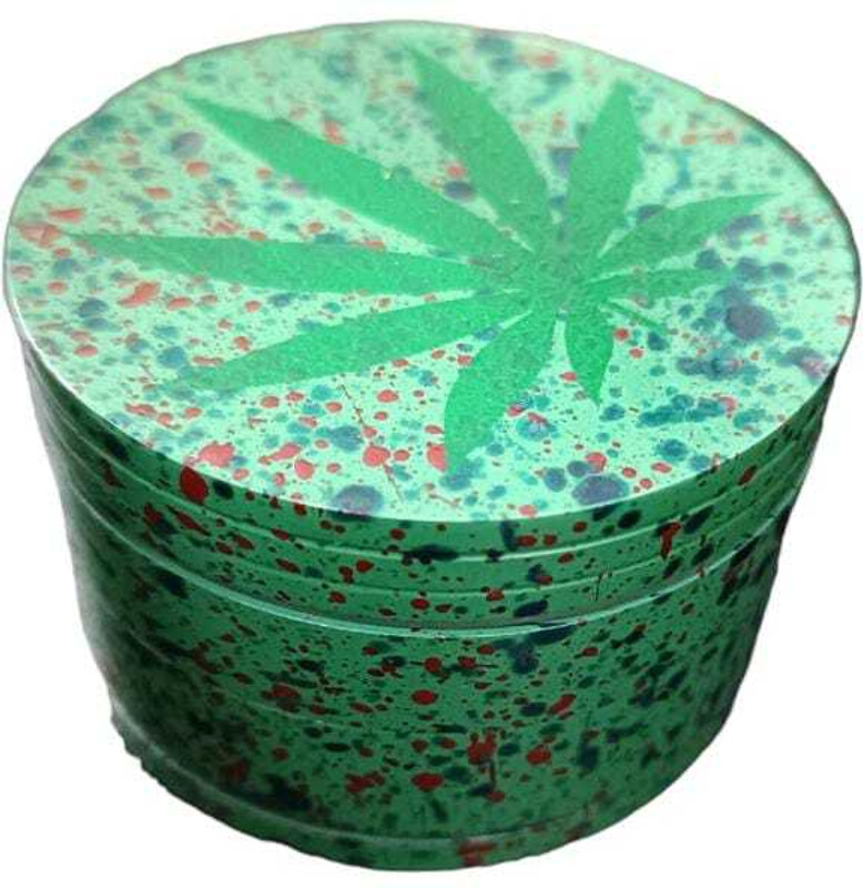 Puff Smart Green Leaf Design Large Size 63mm Crusher Hand Muller Grinder