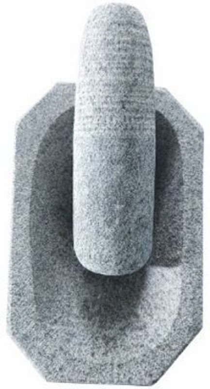 Startrades Traditional Black Stone Kalvam Heavy Duty Natural Granite Mortar & Pestle Hand Muller Grinder