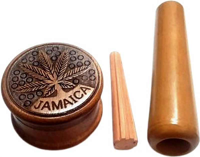 Himalayan Range Wooden Grinder with Clay PIpe Hand Muller Grinder