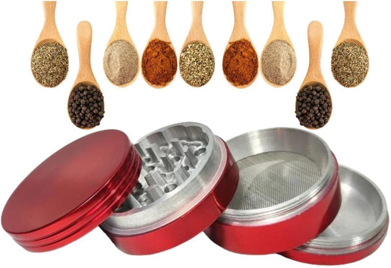 MOKSHA Metal Herb Crusher with Honey Dust Filter 50mm ,4 Parts Magnetic Hand Muller Grinder