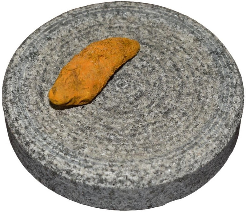 ADVAIT ABEER MADURAI'S Authentic Rubbing Stone - (Free TURMERIC for DIY FACEPACK) Hand Muller Grinder